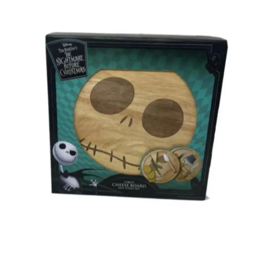 Disney Nightmare Before Christmas Cheese Board Party Cozy Holiday Wood Tools New